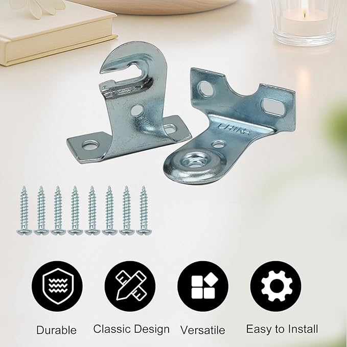 Roller Shades Bracket,4 Pairs Blind Brackets for Roller Window Shades,Metal Roller Shade Hardware with Screws,Outside Mounted Window Blind Brackets for Livingroom Bedroom Office, Silver