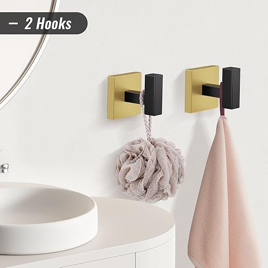 YACVCL 10-Piece Towel Bar Set,Black and Gold Bathroom Hardware Set, Black&Gold Bathroom Accessories Set, SUS304 Stainless Steel 23.6 Inch Towel Holder Towel Racks Set Wall Mounted