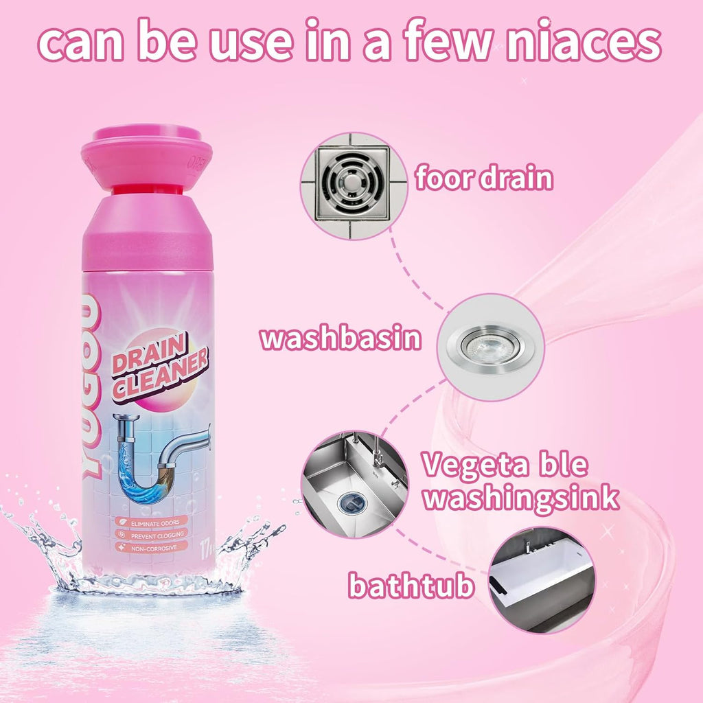 Foaming Drain Cleaner, Sink Cleaner and Deodorizer, Drain Clog Remover for Kitchen Sinks, Shower Drains, Tubs (2pcs)