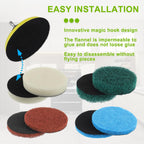 16pcs Electric Cleaning Brush Pad Set 4 Foam Pads 4 Kitchen Mats 4 Heavy Duty Pads 4 Microfibre Pads fit for Bosch Home/Garden 6033 Battery Cleaning Brush