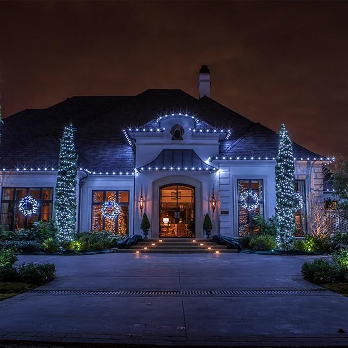 Meconard C9 Led Replacement Christmas Light Bulbs, C9 Shatterproof Led Bulbs for Christmas Indoor Outdoor String Lights, E17 Intermediate Base, Commercial Grade Holiday Bulbs, Cool White, 50Pack