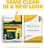 Tru Earth Multi-Surface Cleaner Eco-Strips | All Purpose Cleaner Concentrate for Multi-Use, Fresh Lemon Scent, 8 Strips