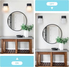 1 Light Modern Bathroom Light Fixtures Over Mirror, Black Vanity Lights for Bathroom Wall Sconces with Milky White Glass Shades, E26 Socket (Bulbs Not Included)
