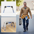 Folding Step Stool for Adults, Aluminum Work Platform Adjustable Height, Lightweight and Durable Portable Outdoor Aluminum Step Stool Foldable, Maximum Load Capacity of 440 Pounds.