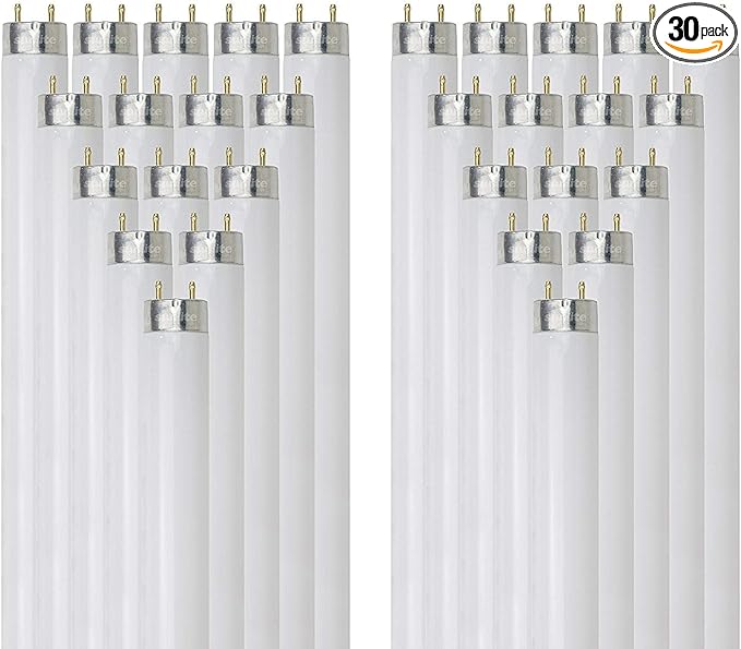 Sunlite F15T8/D 18-Inch T8 Linear Fluorescent Lamp, 15 Watts, 560 Lumens, 6500K Daylight, Medium G13 Bi-Pin Base, ROHS Compliant, 30 Pack