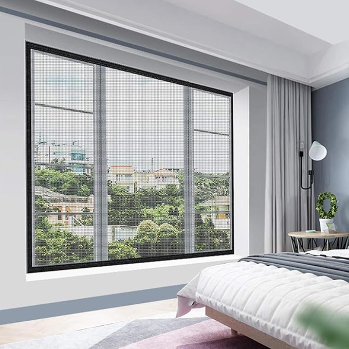 Fiberglass Window Screen Roll 48in x 100ft DIY Custom Screens Replacement Mesh for Windows Doors Patio Screens Premium Pet Proof Screen Porch Screen for Outdoor Kitchens Tree Houses Pool Houses