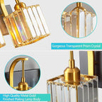 Crystal Vanity Lights 3-Light Black Gold Bathroom Vanity Lights Modern Crystal Bathroom Light Fixtures Over Mirror 23.62" Long Vanity Light for Bathroom