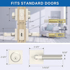 Amerdeco Front Door Lock Set with Double Cylinder Deadbolt, Exterior Entry Door Lever, Heavy Duty Entry Door Locksets for Left or Right Hand Exterior Door（Brushed Satin Nickel 2 Pack）