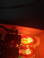 Abeja 25 Pack C7 Orange Christmas Replacement Bulbs, 5w, Ceramic Transparent Vintage Light Bulbs, Fits E12 Candelabra Base Outdoor String Lights, for Holiday Christmas Tree Decor Carnival Party