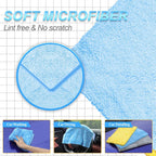 Car Wash Towels,Upgraded 450gsm Ultra-Thick,Micro Fiber Towels for Car and Home Polishing Washing & Detailing,Car Cleaning Interior Microfiber Rags 16"x16"|Blue 6-Pack