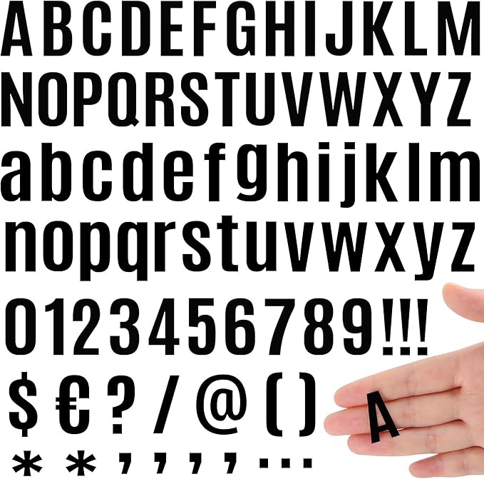3402 PCS 42 Sheets Letter Stickers Small Mailbox Numbers and Letters Self Adhesive Vinyl Waterproof Alphabet Number Stickers for Mailbox Address,Scrapbooking,Cup, Sign,DIY Crafts Art (1 Inch,Black)