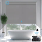 SmartWings Motorized Smart Blinds with Remote, Custom Automatic 100% Blackout Roller Shade Compatible with Alexa/Homekit/Google, Electric Smart Blinds for Indoor Windows, Vinyl Dark Grey