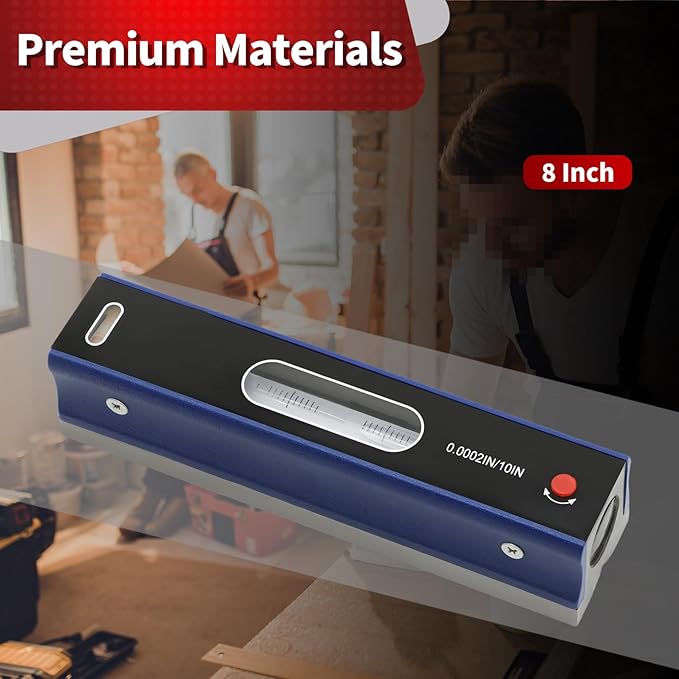 8 Inch Master Precision Level with Box Accuracy 0.0002"/10" for Checking the Straightness Parallelism The Surface of Machine Tools Equipment