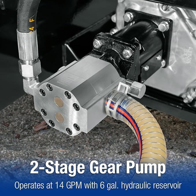 BILT HARD 35-Ton Horizontal/Vertical Gas Powered Hydraulic Full Beam Log Splitter with 301cc OHV Engine, 2" Ball Coupler, 16" DOT Tires, 2 Stage Gear Pump, Firewood Splitting Wood Machine, Auto Return