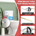 Saillong Universal Toilet Flusher Replacement Kit, Fill Valve, 2-Inch Flapper, Side Mount Handle Lever, Water-Saving, Adjustable Toilet Repair Kit Inside Tank, Easy to Install(1 Set,Blue Grey, Red)