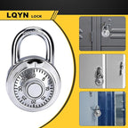 Combination Lock, LQYN Standard Dial Combination Lock, Pack of 48; Silver Turnplate, 2 in. Wide, Fixed Three Digital Combination, for School, Gym & Locker, Toolbox, Gate