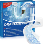 Drain Clog Remover 18 Packs Fast Acting Drain Cleaner Powders for Kitchen Sink Bathroom Shower Bathtub Powerful Pipe Unclogger Clears hair Grease Safe for Pipes