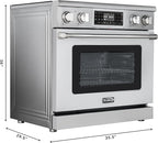 KoolMore KM-TPR-36SS 36 in. Electric Professional Range with Tilt Panel and Digital Controls, Self-Cleaning, 16300W of Power, 240V in Stainless-Steel