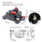 Erayco 50 Amp Circuit Breaker with Manual Reset for Car Marine Trolling Motors Boat ATV Manual Power Protect for Audio System Fuse, 12V-48VDC, Waterproof (50A)