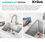 Kraus KHU101-24L Standart PRO 24-inch Undermount 16 Gauge Single Bowl Laundry and Utility Sink, 24 Inch, Tight Radius