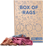 Premium Color Knit Cleaning Rags (50 lbs. Box) – Shop Rags Bulk for Workshops, Mechanics, Painters, and Home Use, Multipurpose Cotton T-Shirt Rags