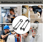 2Pcs Multifunctional Basin Wrench, Universal Under Sink Plumbers Tool, 7 Sizes, Socket Wrench Faucet Tool for Kitchen Home Bathroom