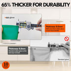 Vgo... 10-Pairs Reusable Household Gloves, Rubber Dishwashing gloves, Extra Thickness, Long Sleeves, Kitchen Cleaning, Working, Painting, Gardening, Pet Care (Size XL, Green, HH4601)