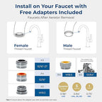 Waterdrop Water Filter for Sink Faucet, 360° Rotating Stainless Steel, NSF Certified Water Purifier for Kitchen Sink, 12 Months Long Lasting Tap Water Filter, Reduce Chlorine, 4 Filters