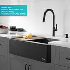 KRAUS Oletto Single Handle Pull Down Kitchen Faucet in Matte Black, KPF-2820MB