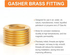 GASHER 30Pcs Brass Hex Plug Pipe Fitting, 1/4" NPT Male Pipe Plug Fitting For Closing The End Of Pipe