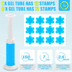 6 Pack Toilet Gel Stamp, 72 Stamps 6 Kinds Of Scent Toilet Bowl Cleaner Gel, Long-Lasting Flowers Shaped Bathroom Freshener, Keeps Toilet Fresh Fragrant and Clean