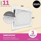 Simply 10x24x1 Air Filter, Merv 11, MPR 1000, 6 Pack, Furnace Air Filter for HVAC (Actual Size: 9.75"x23.75"x0.75") DUST, Pet, & Allergy Control