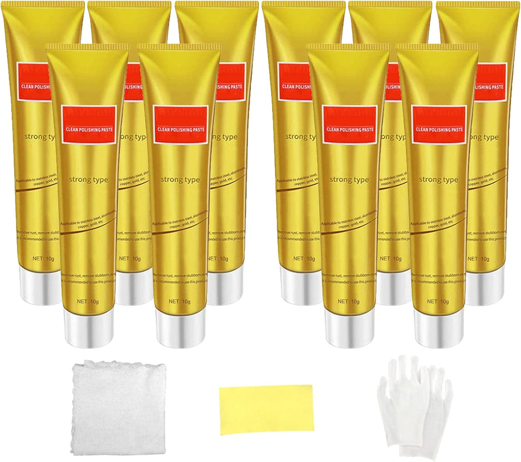 Instashine Metal Polish Cream, Ultimate Metal Polish Cream, Fixini All Metal Polish Cream, Instashine Metal Polish, Ultimate Metal Polishing Cream for Stainless Steel/Aluminum/Brass/Copper (10Pcs)