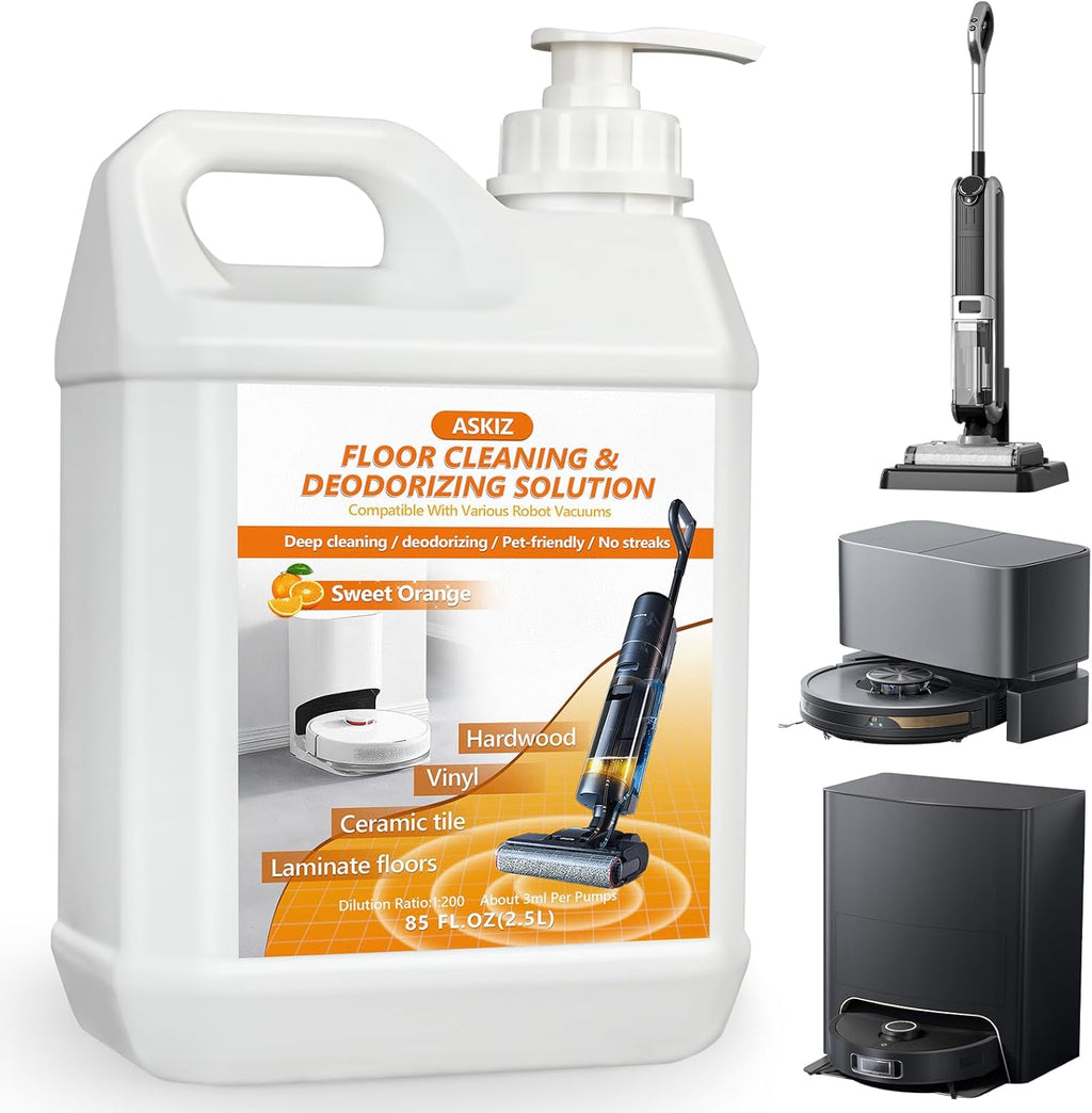 85 FL OZ Floor Cleaning Solution,Floor Cleaner for Mopping with Tineco,Deep Cleaning &Deodorizing for Roborock,Compatible with Saros Series,S8/S7 Series,Q Revo/Q Series,iFLOOR Series Wet Dry Vacuum