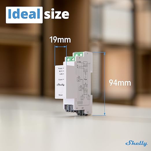 Shelly Pro 3EM (400A) | Wi-Fi & LAN, 3-Phase Smart Energy Meter | 2-Way Consumption | Home Automation | Bluetooth Gateway | Compatible with Alexa & Google Home | No Hub Required | Solar Panels