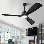 52" Smart Ceiling Fan with Lights,Outdoor Ceiling Fan Work with Alexa/Gg/App/Remote,3-Color Light Dimmable 6-Speed Quiet Reversible for Patio Porch Bedroom,Black