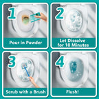 Toilet Bowl Cleaner Powder - Self-Activating Toilet Cleaner for Stubborn Stains & Limescale, Deep Cleaning Foam with Mint Fragrance, Safe Toilet Cleaning Supplies (4 Packs × 3 oz)