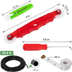 48"X236" Window Screen Replacement Kit, 6 in 1 Window Screen Door Repair Kit, Replacement Window Screens, Fiberglass Patio Screen Mesh for Porch Sliding Door, Rolling Tool Hook Spline Cutter Ruler