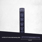 Magnetic Socket Holder Organizer Set:1/4-Inch Drive Socket Trays Socket, 360° Swivel 14 Clips Socket Holder Kit, For Automotive Mechanic Garage (Black)