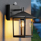 zemty Dusk to Dawn Outdoor Lighting Fixtures Wall Mount, Matte Black Outdoor Porch Lights with E26 Socket, Waterproof Exterior Wall Sconce for House, Doorway, Garage(Bulb Not Include)