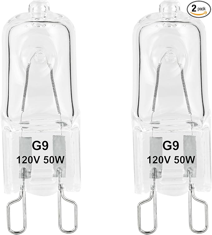 G9 Heat Lamp Bulbs for Reptile,Day White, Mini Halogen Bulb 50W, Infrared Reptile Heat Lamp for Bearded Dragon Gecko Turtle Lizard, Pack of 2