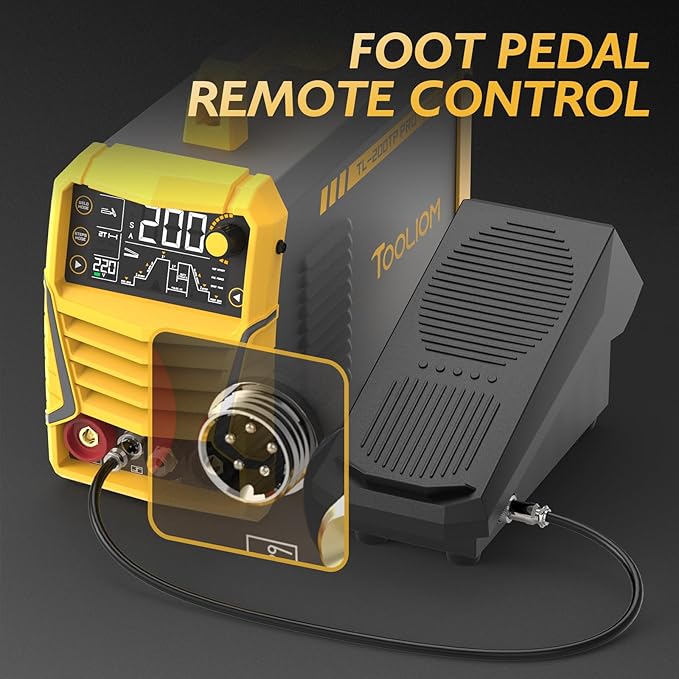 TOOLIOM TIG Welding Foot Pedal, 5-Pin Amp Control Pedal with 16-ft cable Compatible with 5-Pin TIG Welding Machine