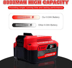 Upgrade 2-Pack 20V 8.0Ah Replacement for Craftsman 20V Battery V20 Lithium ion Batteries Compatible with CMCB205 CMCB204 CMCB206 CMCB202 CMCB201 20V Cordless Power Tools
