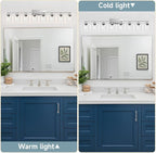 Modern Brushed Nickel 8 Light Bathroom Light Fixtures,52 inch Vanity Lights for Bathroom with Clear Glass for Mirror Kitchen Living Room Hallway Cabinet Porch