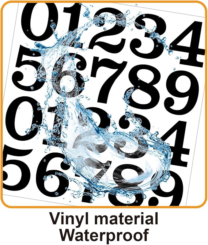 200 PCS Mailbox Numbers for Outside, Vinyl Numbers Stickers Mailbox Number Decals, Self-Adhesive Waterproof Numbers for Mailbox Window Door Trucks Address Number (Black, 2 inch)