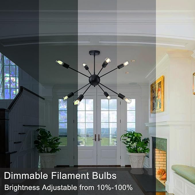 TJOY 6 Pack A19 Vintage LED Edison Bulbs, Dimmable Light Bulb 60W Equivalent, High Brightness 5000K Daylight, Ultra-Bright, 8W E26 Standard Base, 800Lumens, CRI80+, Clear Glass Filament Bulb for Home