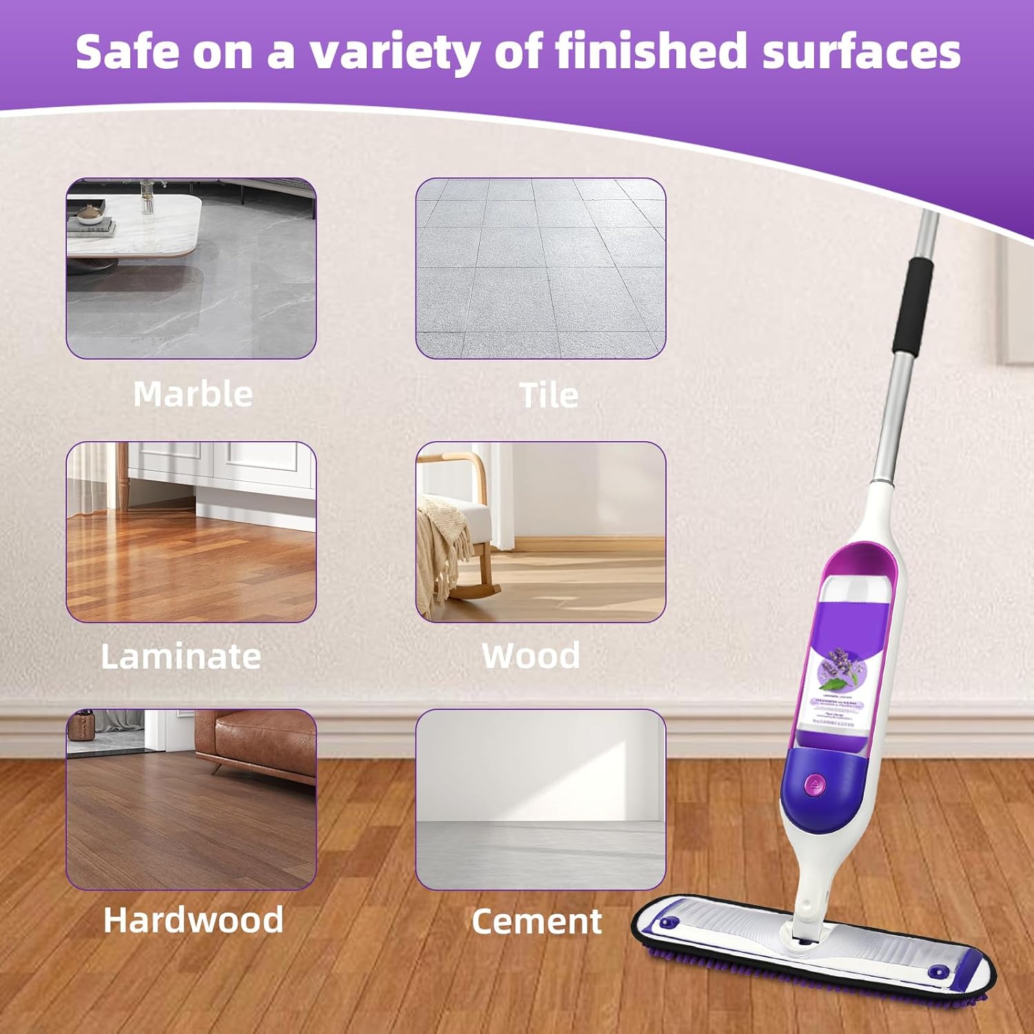 4 Pack Pet Heavy Duty Mop Refills for Swiffer Powermop, Reusable Extra Thick Multi-Surface Dry Mop Pads for 16 Inch and 17 Inch Mop