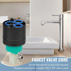 92730000 Faucet Valve Core Compatible with Hansgrohe M3/M2 Single-Hole Ceramic Cartridge 2-inch Spare Part, Durable Plastic, Black