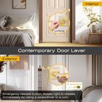 EHOMEWARE 2 Pack Door Knobs Interior, Bathroom Bedroom Door Locks Door Handles in Satin Brass Finish, Heavy Duty Keyless Privacy Door Handles with Locks, Sleek Design & Durable Construction