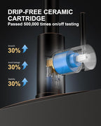 Kitchen Faucet and Water Filter Faucet: Stainless Steel Kitchen Sink Faucet with Drinking Water Faucet - Oil Rubbed Bronze Single Handle Tap with Pull Down Sprayer for Kitchen Sink Farmhouse Bar